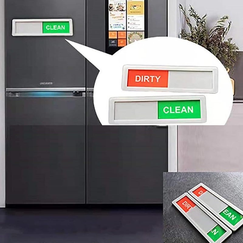 Dishwasher Magnet Dirty Clean Sign Sticker Silver Red And Green - Image 4